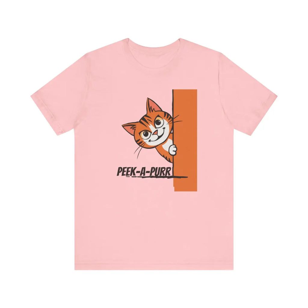 Soft Jersey Short Sleeve Tee - Peek A Purr Cat - Dipaliz