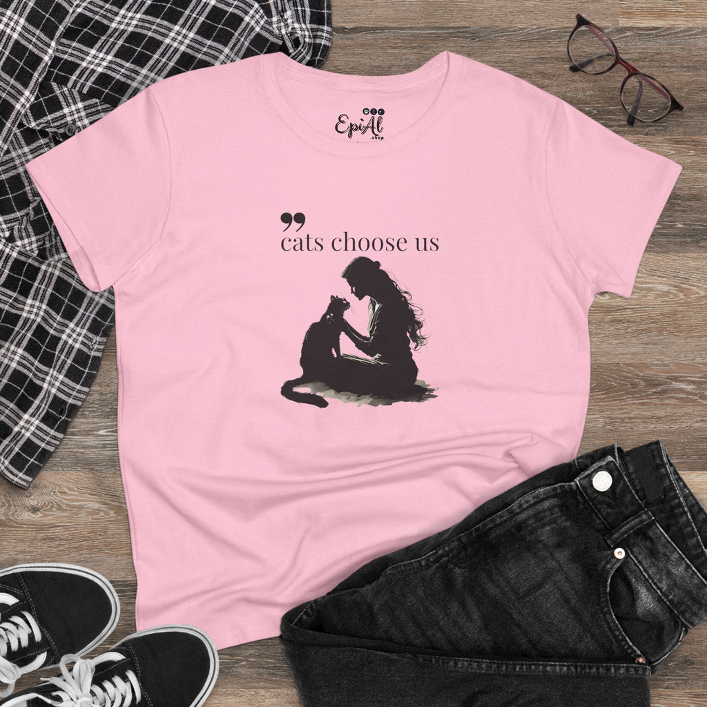 Cats Choose Us Women's Graphic Tee - Perfect Shirt for Cat Lovers