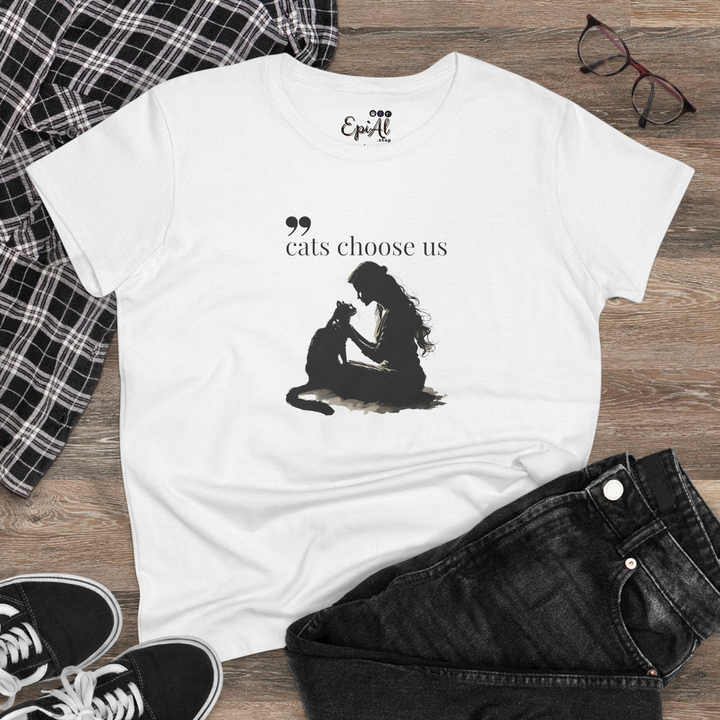 Cats Choose Us Women's Graphic Tee - Perfect Shirt for Cat Lovers