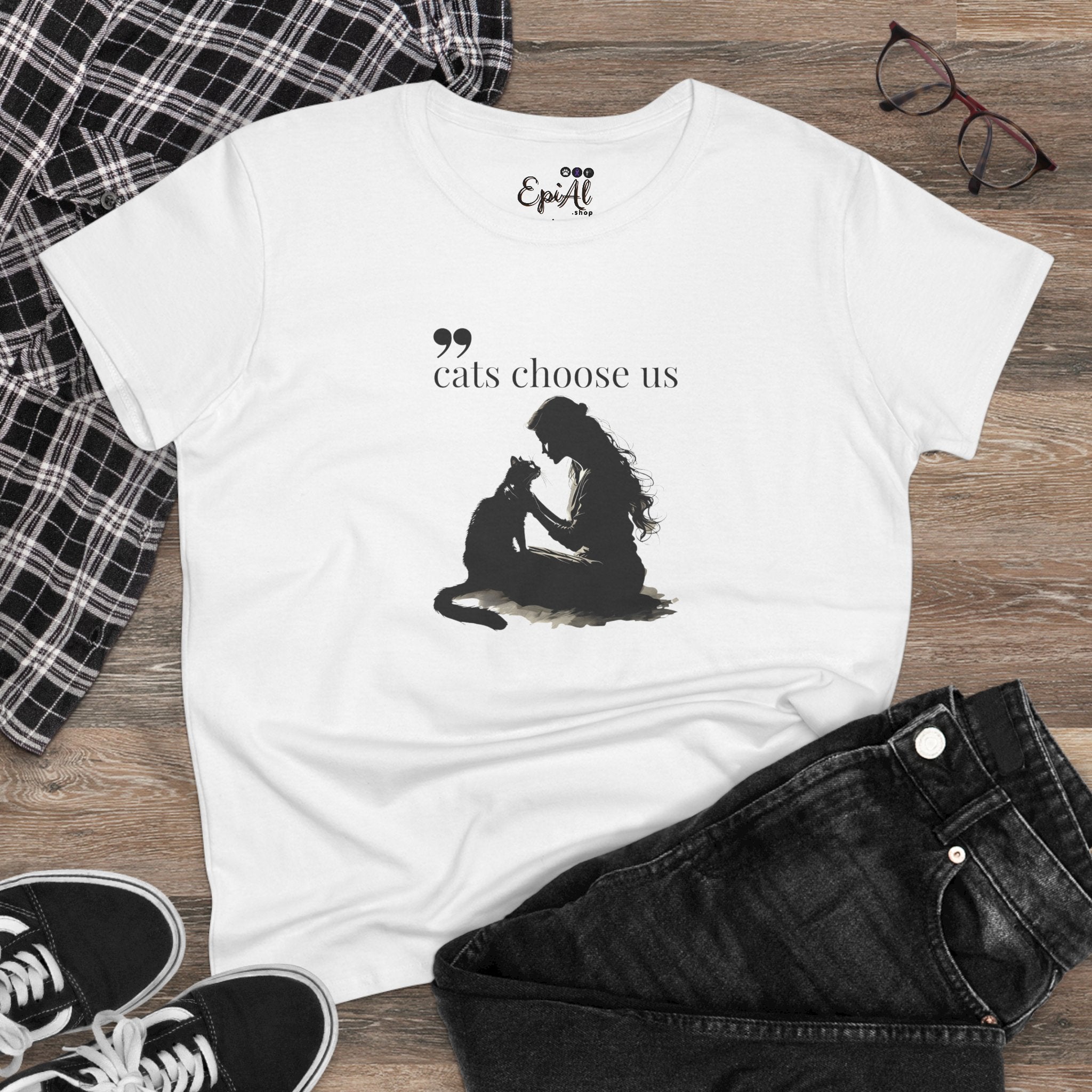 Cats Choose Us Women's Graphic Tee - Perfect Shirt for Cat Lovers